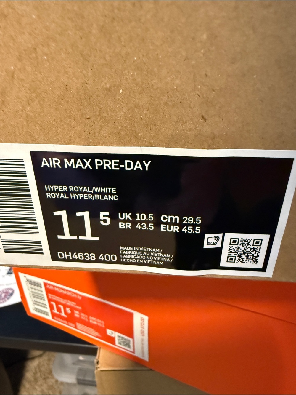 Air Max Pre-Day Hyper Royal /White 11.5 DH4638400